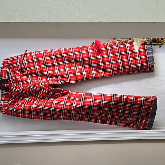 Surfanic | Stunner Red Plaid Tartan Snow Pants Unisex - Picture 4 of 13